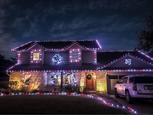 Christmas light installation in Tampa, FL
