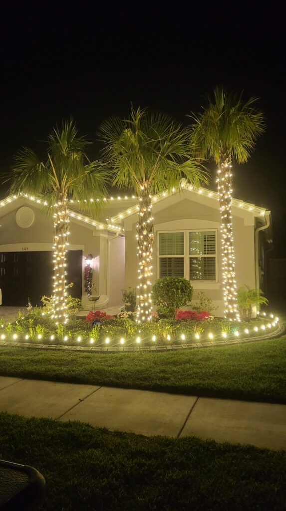 home exterior decorated with christmas Lights